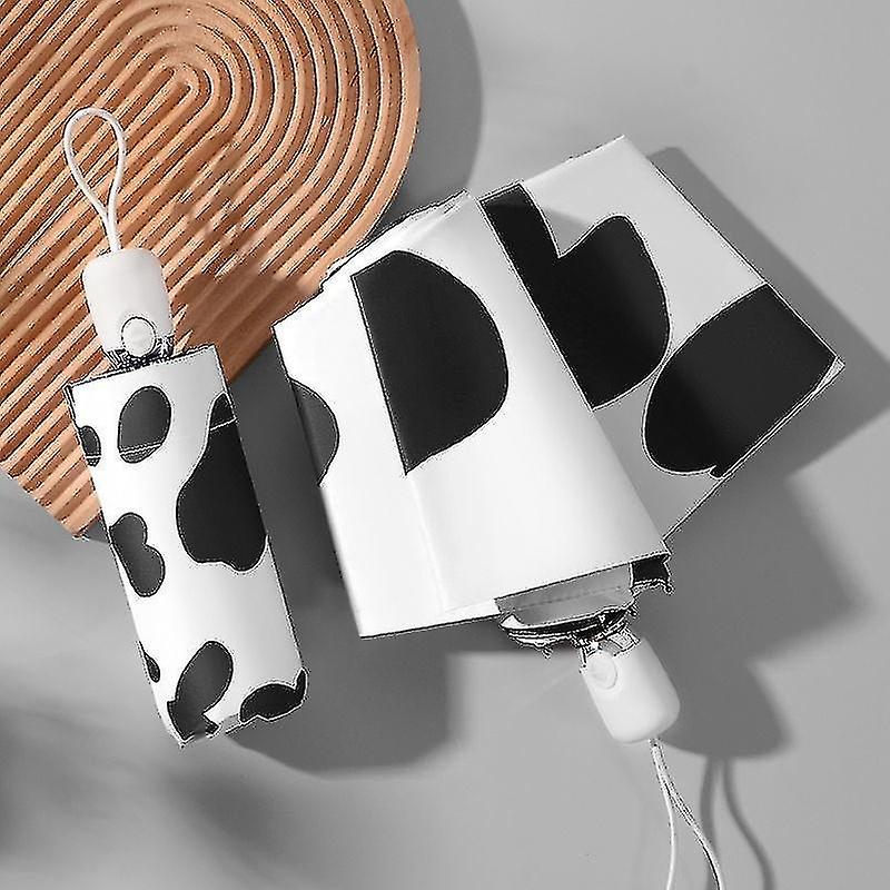 Cute creative umbrella with cow pattern, dual purpose, compact and portable, 50% off automatic umbre