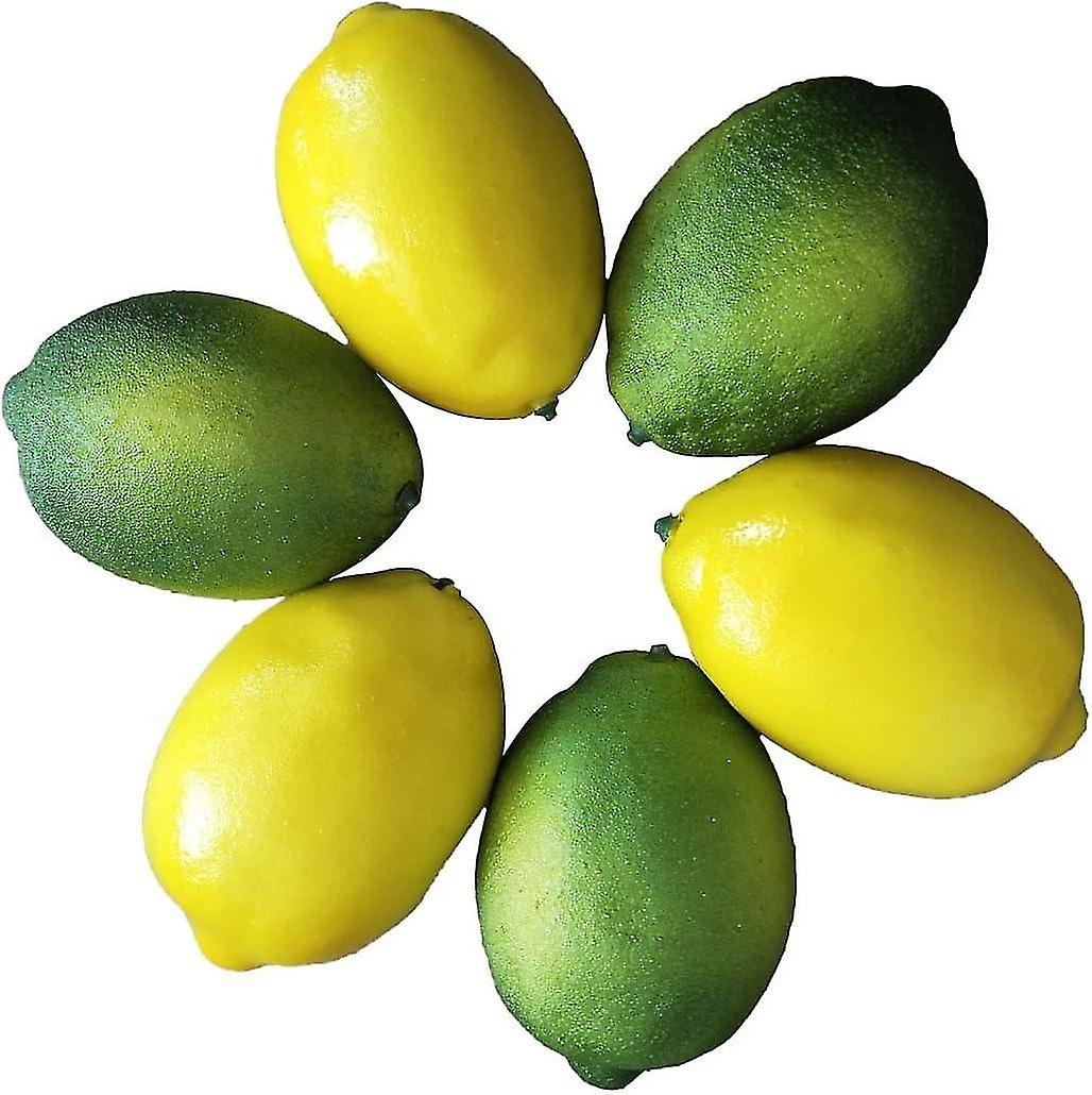 6Pcs Artificial Fruits for Decoration, Fake Lime, Simulation Fruits and Vegetables, Home and Kitchen