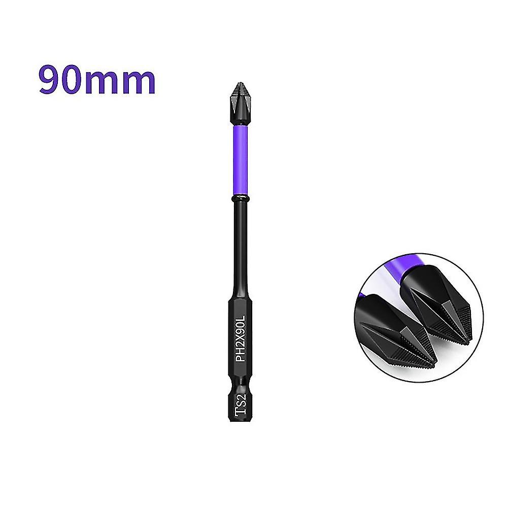 1pc Screwdriver Bit Non-slip Ph2 Magnetic Batch Head Cross Impact Drill Bit 25/50/65/70/90/150mm For