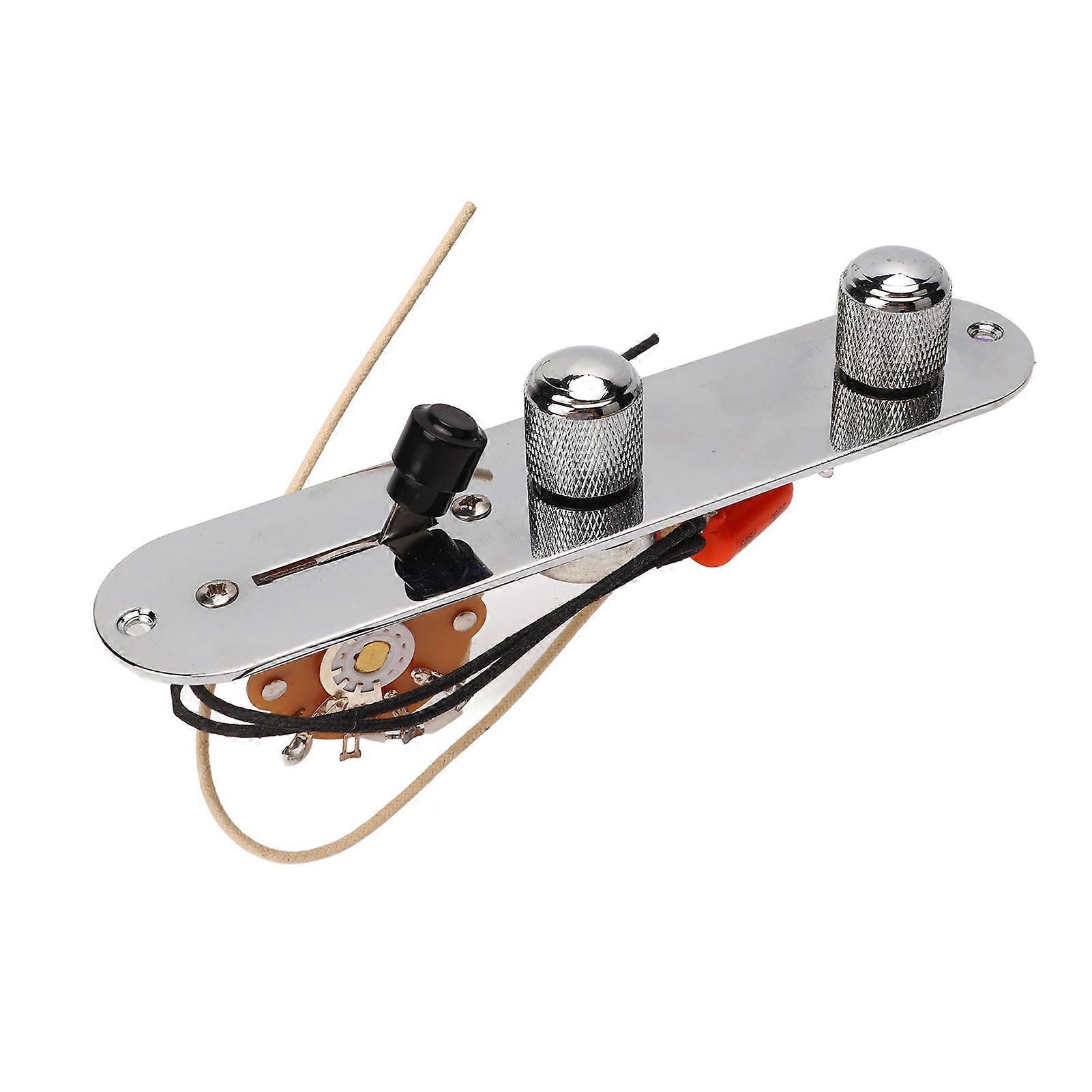 Guitar Control Plate Iron Improve Tone Pre Wired Guitar Control Plate Replacement Silver 