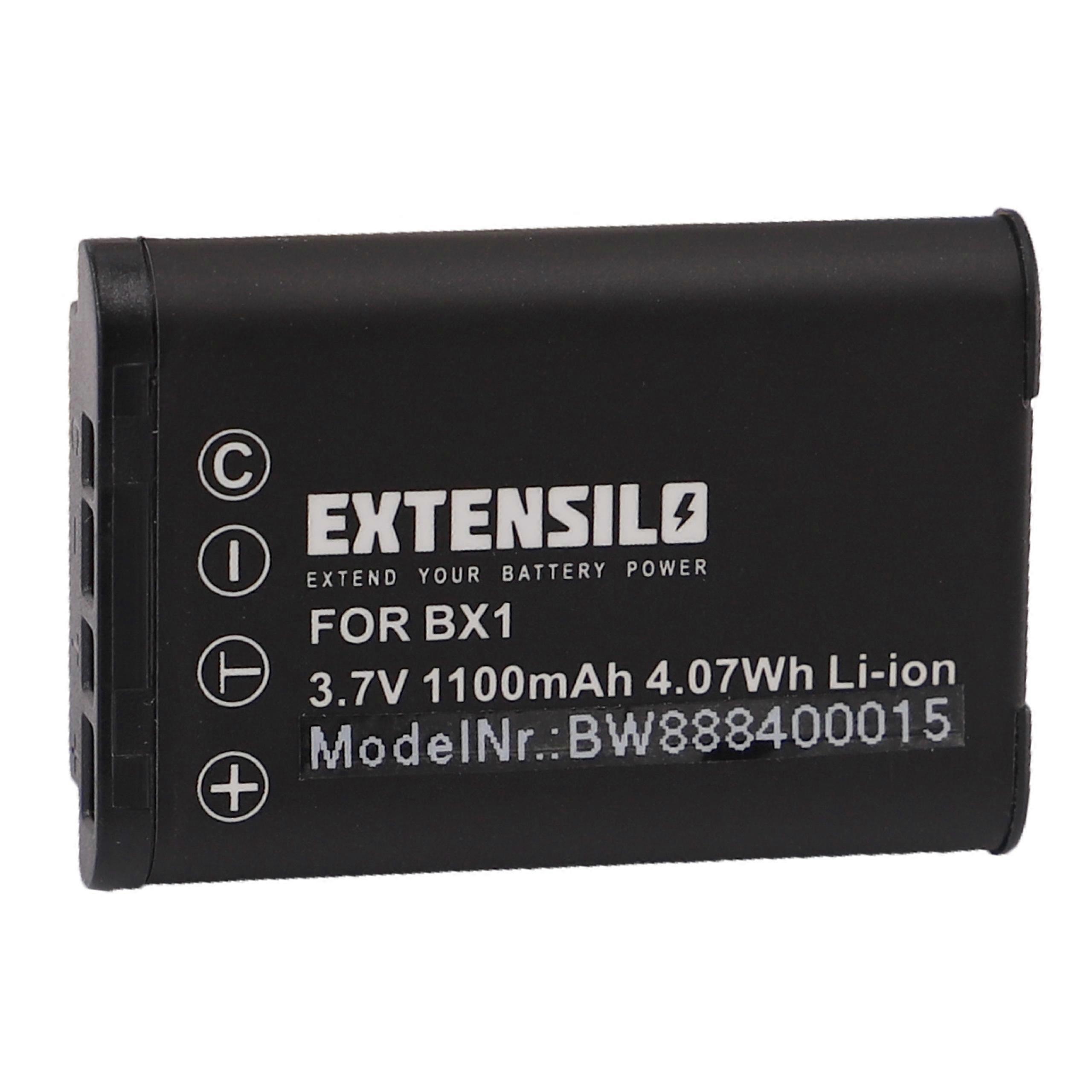 EXTENSILO Akku kompatibel mit Sony DSC-RX100 Mark II, DSC-RX100 Mark V, DSC-RX100 Mark VII, DSC-RX100 Mark VI Kamera (1100 mAh, 3,7 V, Li-Ion)