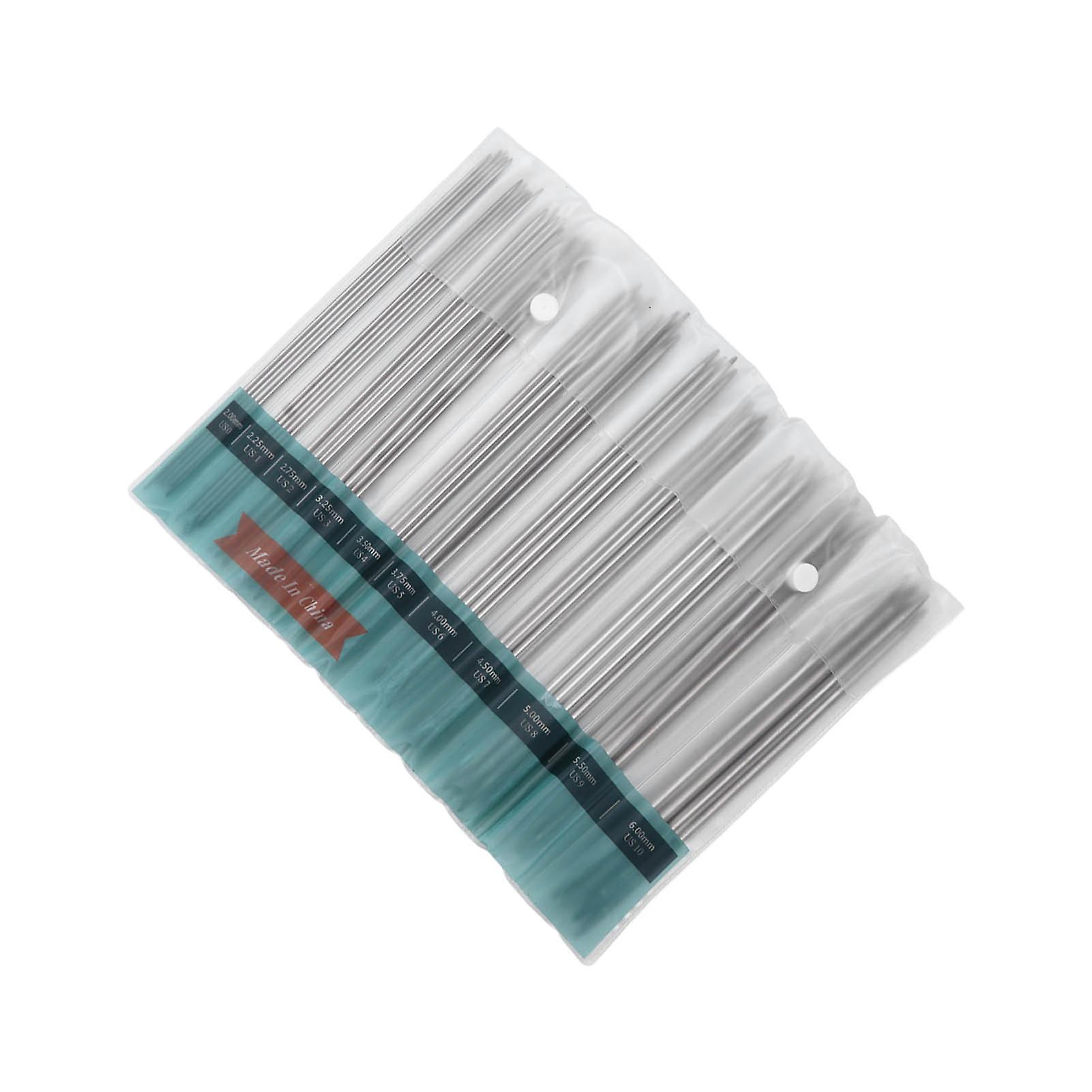 55pcs Stainless Steel Double Pointed Knitting Needles Set 2.0-6.0mm