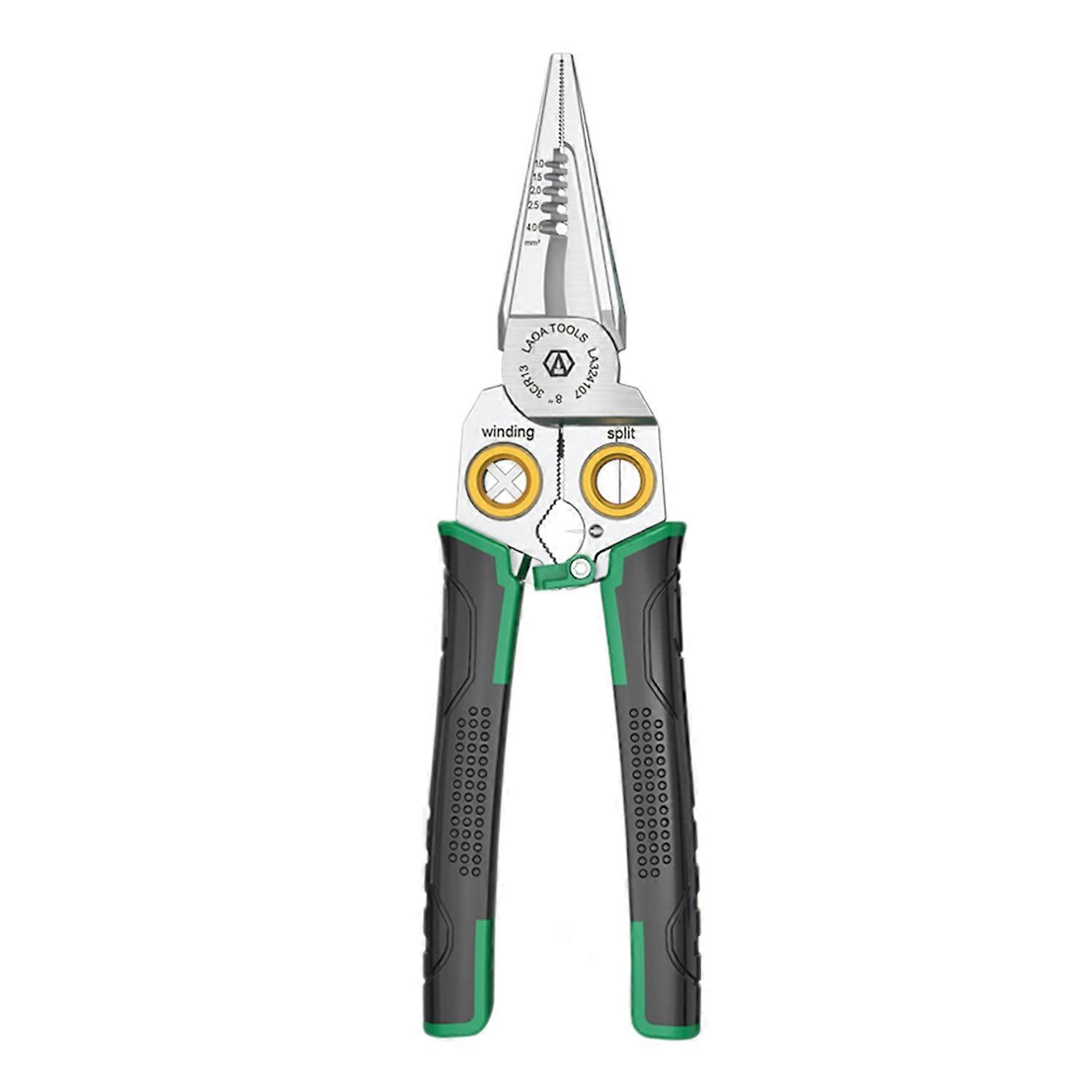 Multi-Function Wire Stripping Pliers with Non-Slip Handle Built-in Spring Compact Portable
