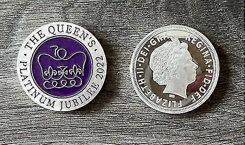 Pièce commémorative du jubilé de platine 2022 de la reine Elizabeth Ii en pochette transparente