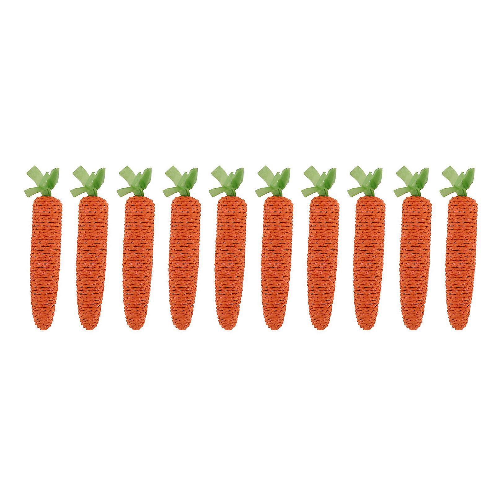 Carrot Cat Toy Catnip Filed Cute Bite Resistant Paper Rope Cat Chewing Toy For Claws Grinding Teeth Cleaning 10pcs
