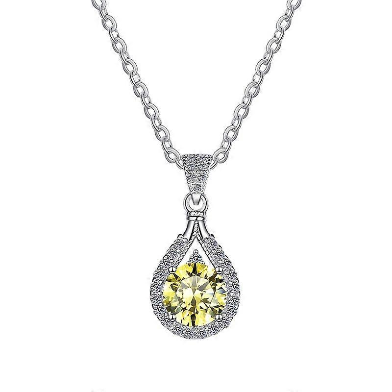 Necklace-Teardrop Dazzle-Moissanite-Elegant clavicle chain
