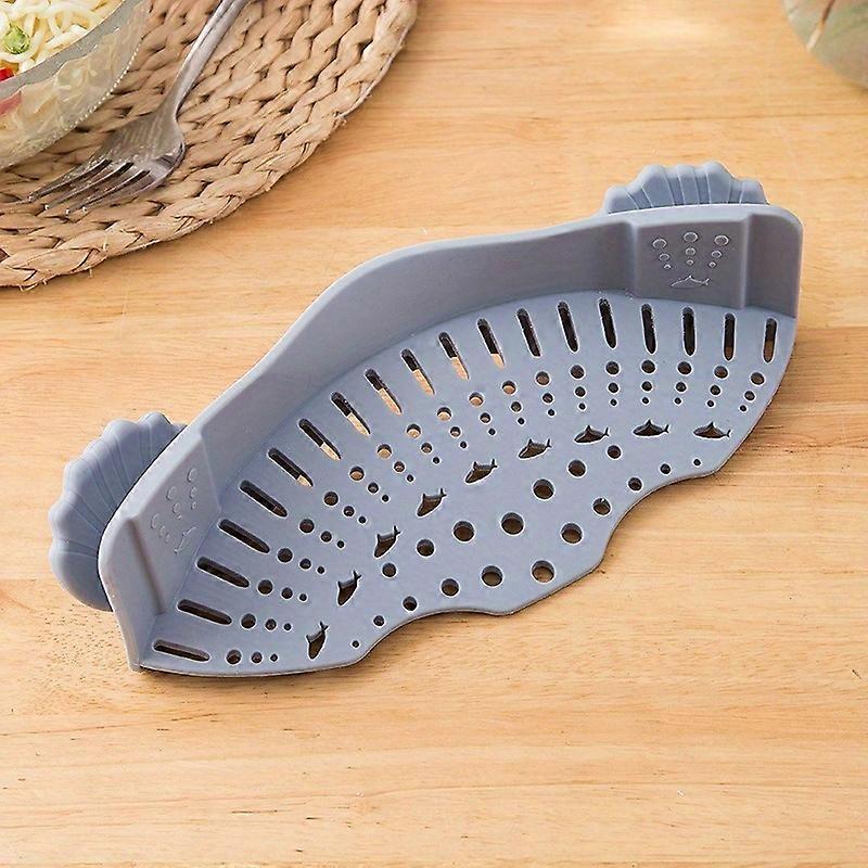 Silicone Pot Edge Colander - Kitchen Strainer for Vegetables, Pasta, Noodles - Home Use Drainer Tool