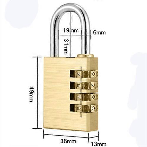 Padlock Security Solid Brass Lock For Gym Digital Locker Travel Luggage Suitcase Drawer Password Combination Code Lock Hardware