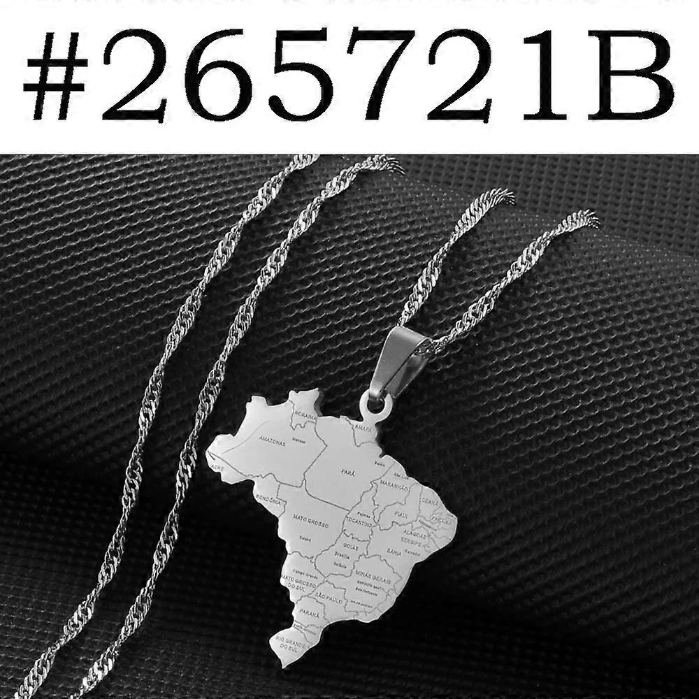 מפת ברזיל עם שם העיר שרשראות תליון מפות ברזיל תכשיטים 265721