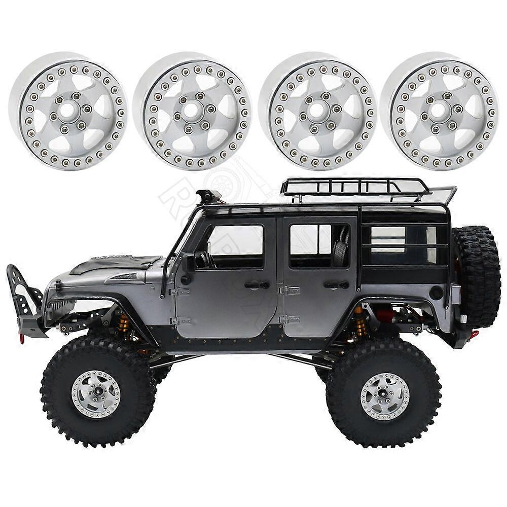 RZXYLRC 1/10 RC Crawler 1.9" Beadlock Wheels - 4Pcs Aluminum Alloy Rims For TRX4, Axial SCX10, RedCat