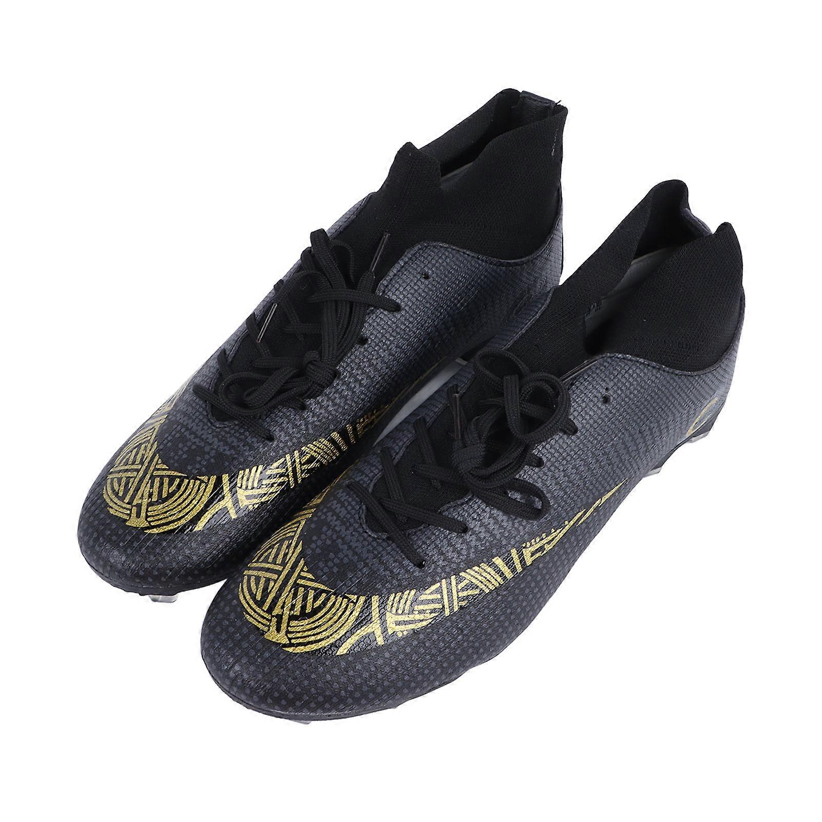 Soccer Shoes For Men Women High Top Soccer Cleats Football Shoes Lace Up Football Boots For Competitions Training Black (spikes) 43