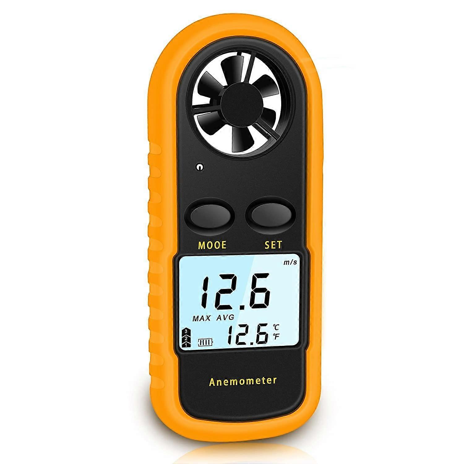 Portable Anemometer, High Precision (5%) Digital Anemometer with LCD Backlight, Portable Anemometer for Outdoors