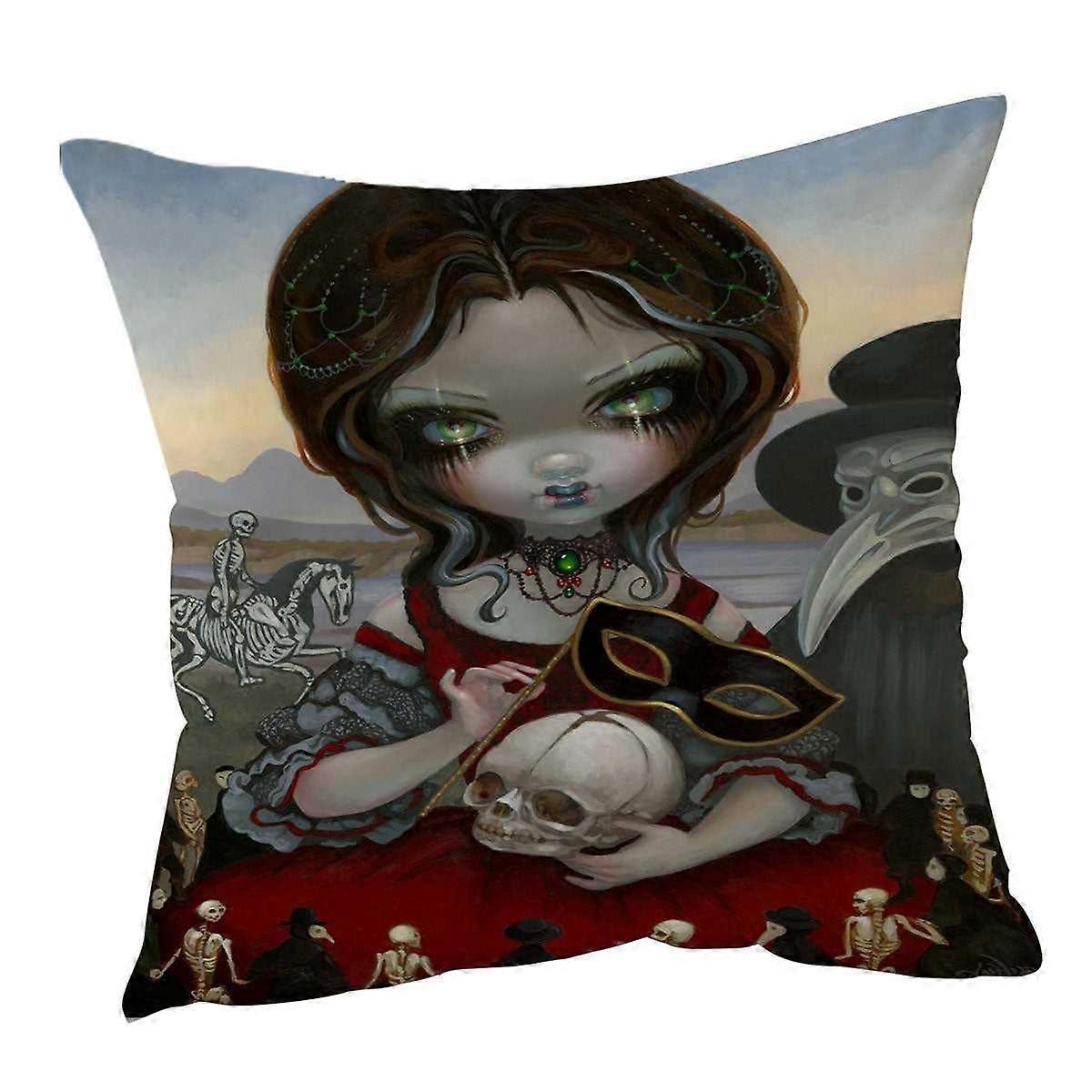 Dark Art Maiden Carnevale Di Morte Cushion Cover