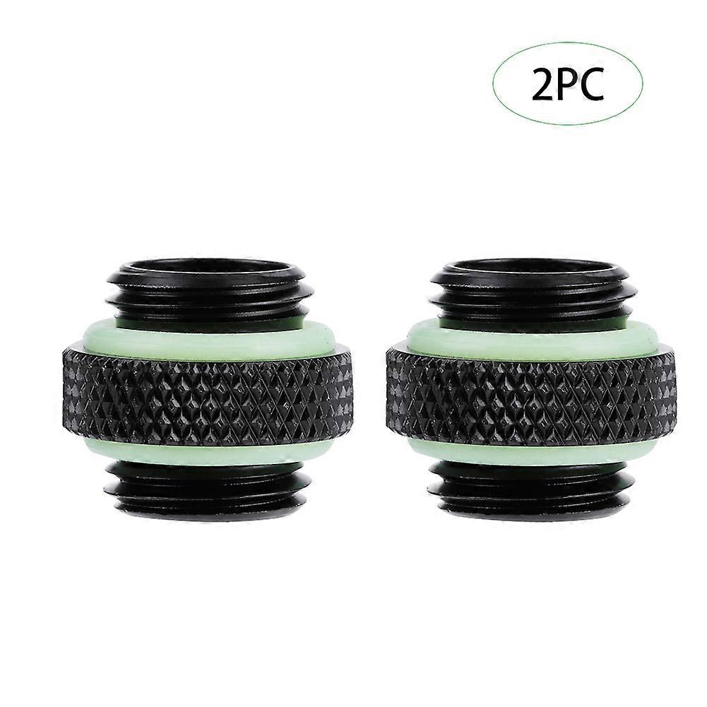 2Pcs Water Cooling Dual External Thread Hose Adapter Compression Fitting