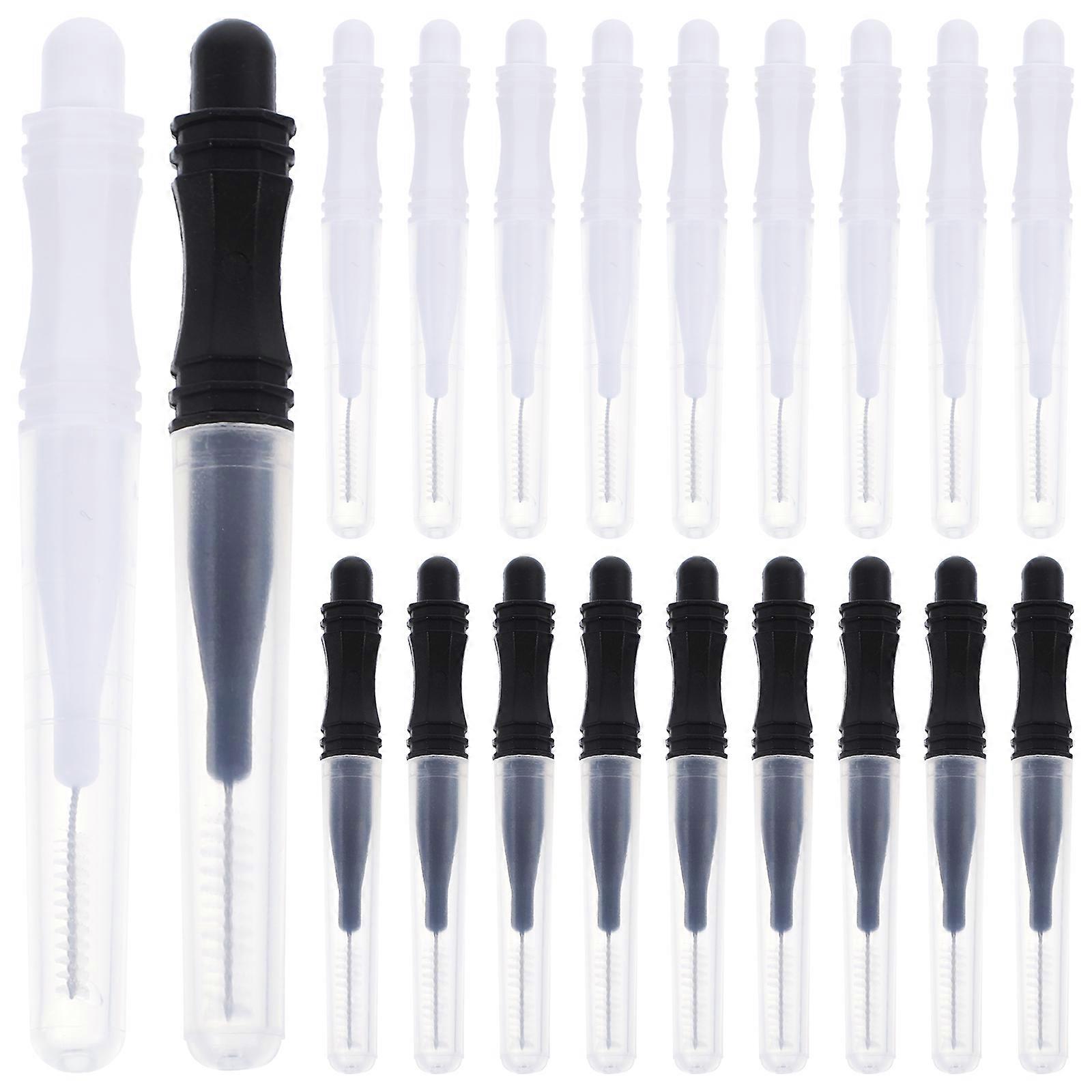 60 pcs Micro Eyebrow Brush with Caps Eyebrow Lamination Brush Brow Brush Tool