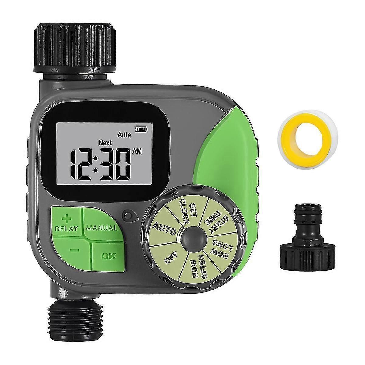 Sprinkler Timer Outdoor, Programmable Water Timer for Garden Hose, Waterproof Hose Timer with Rain Delay/Manual B