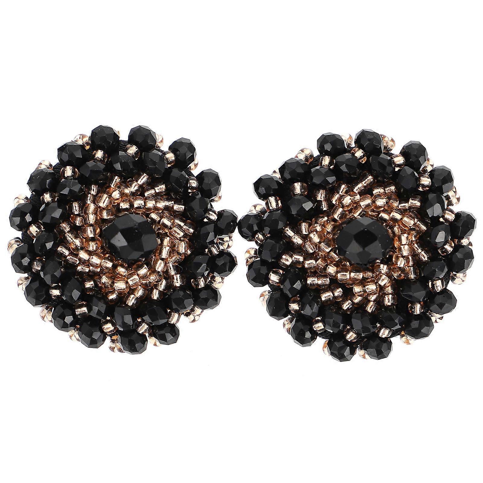 2pcs Crystal Sewing Buttons Sofa Buttons Coat Buttons Circle Rhinestone Buttons