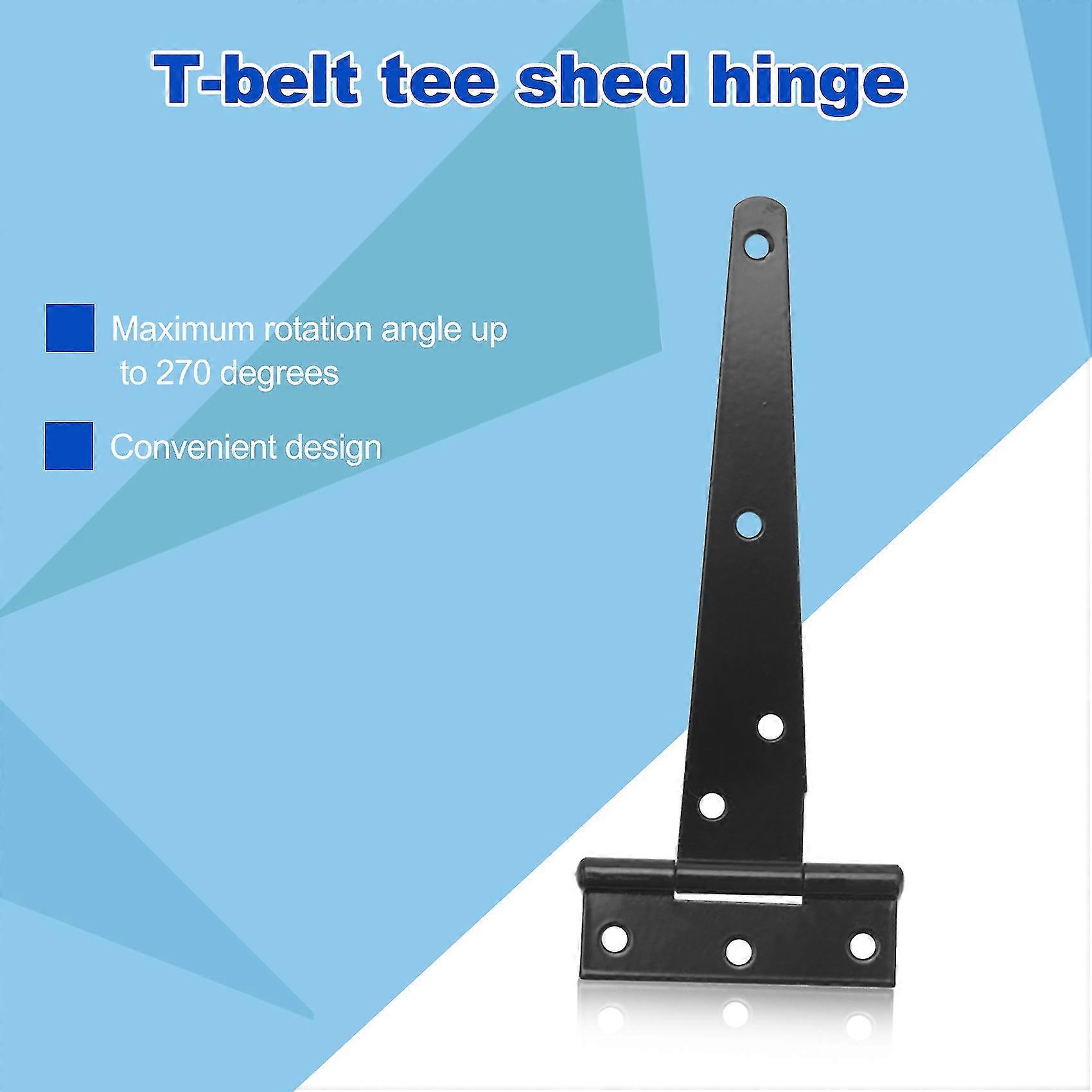 2 X Heavy Duty Strap Hinges - 4/6/9/12 Inch T-Tee Hinges For Shed, Door, Side Gate