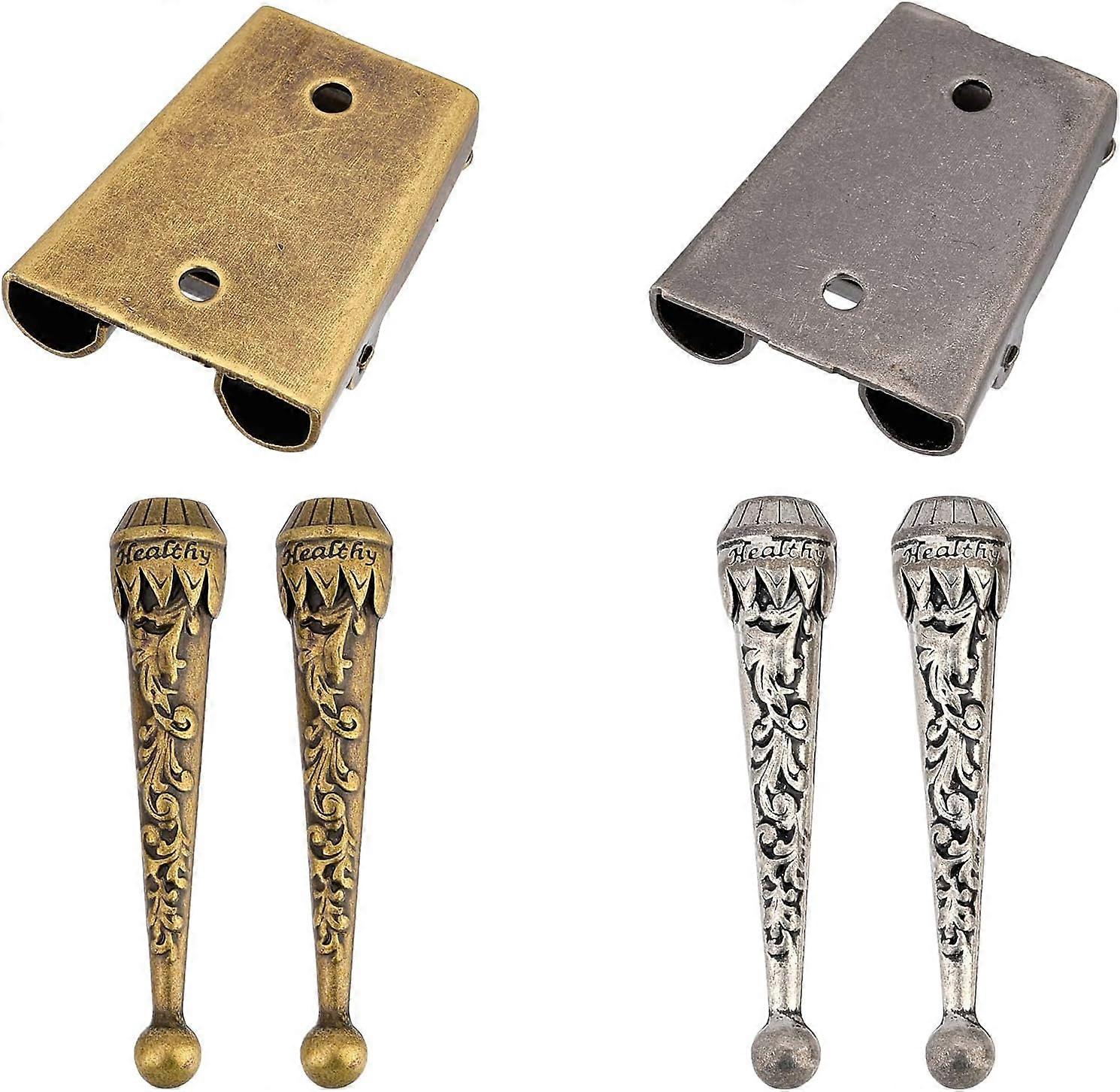 2 Sets Bolo Tie Clips Kit Iron Bolo Tie Slide End Caps Bolo Tie Buckle Replacement Accessories Bolo Slide Lock Clips for Men DIY Bolo Necktie Making