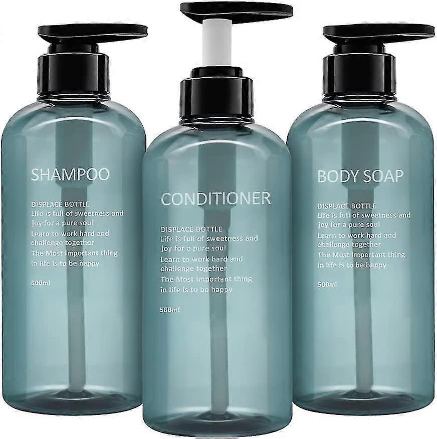 مجموعة 500 مل من 3 موزع صابون بلاستيكي مع مضخة ، موزع صابون فراغ للحمام ، المطبخ ، موزع صابون قابل لإعادة التعبئة للغسول ، جل الاستحمام وشا
