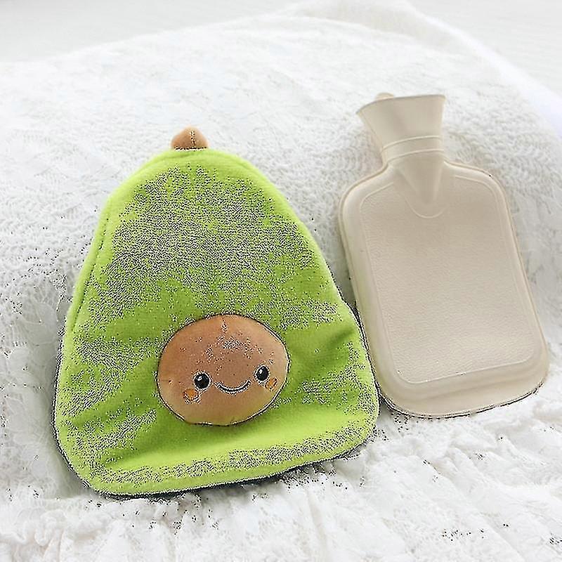 Bouteille d’eau chaude en caoutchouc d’avocat Tricotée Douce Confortable Bouillotte chaude