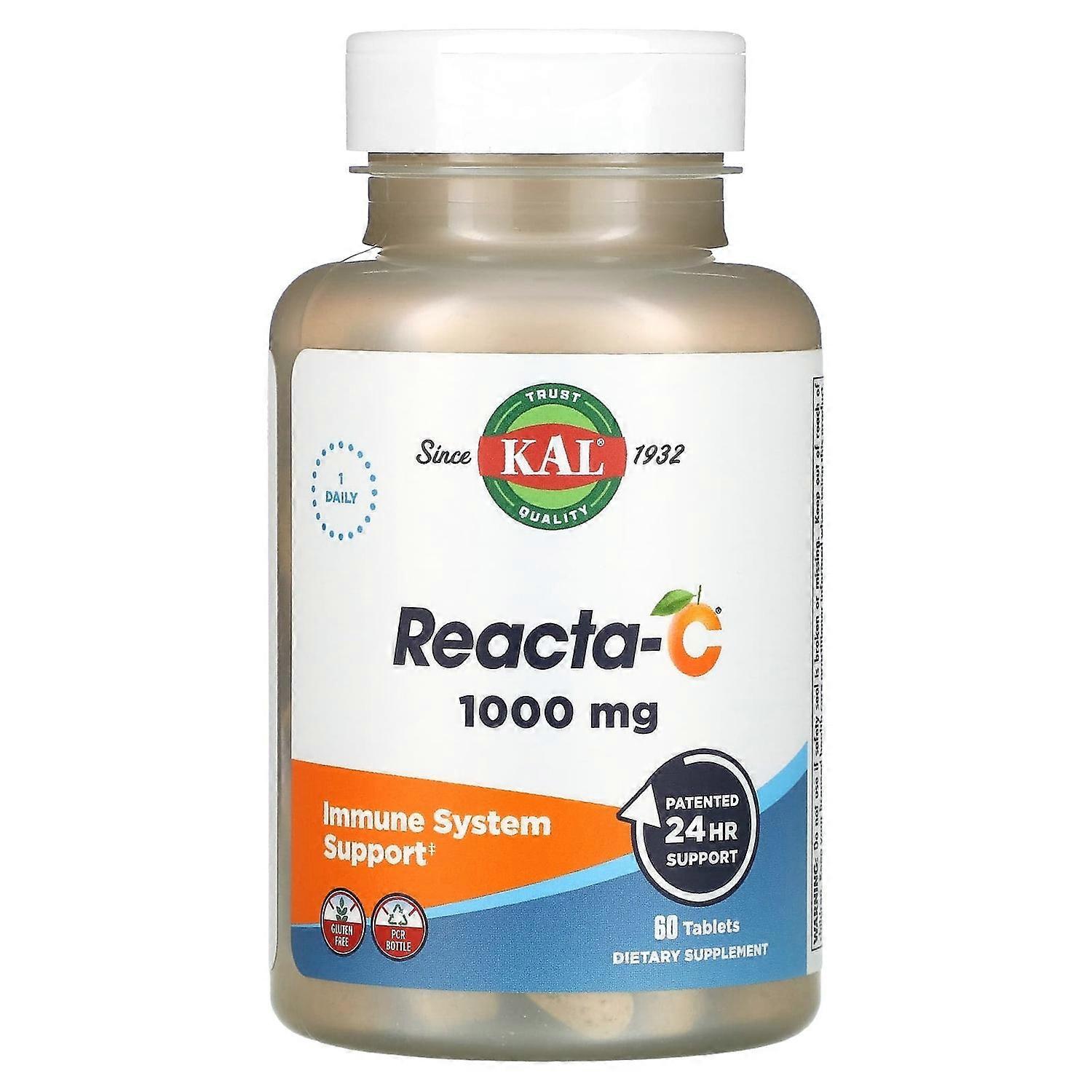 KAL, Reacta-C, 1,000 mg, 60 Tablets