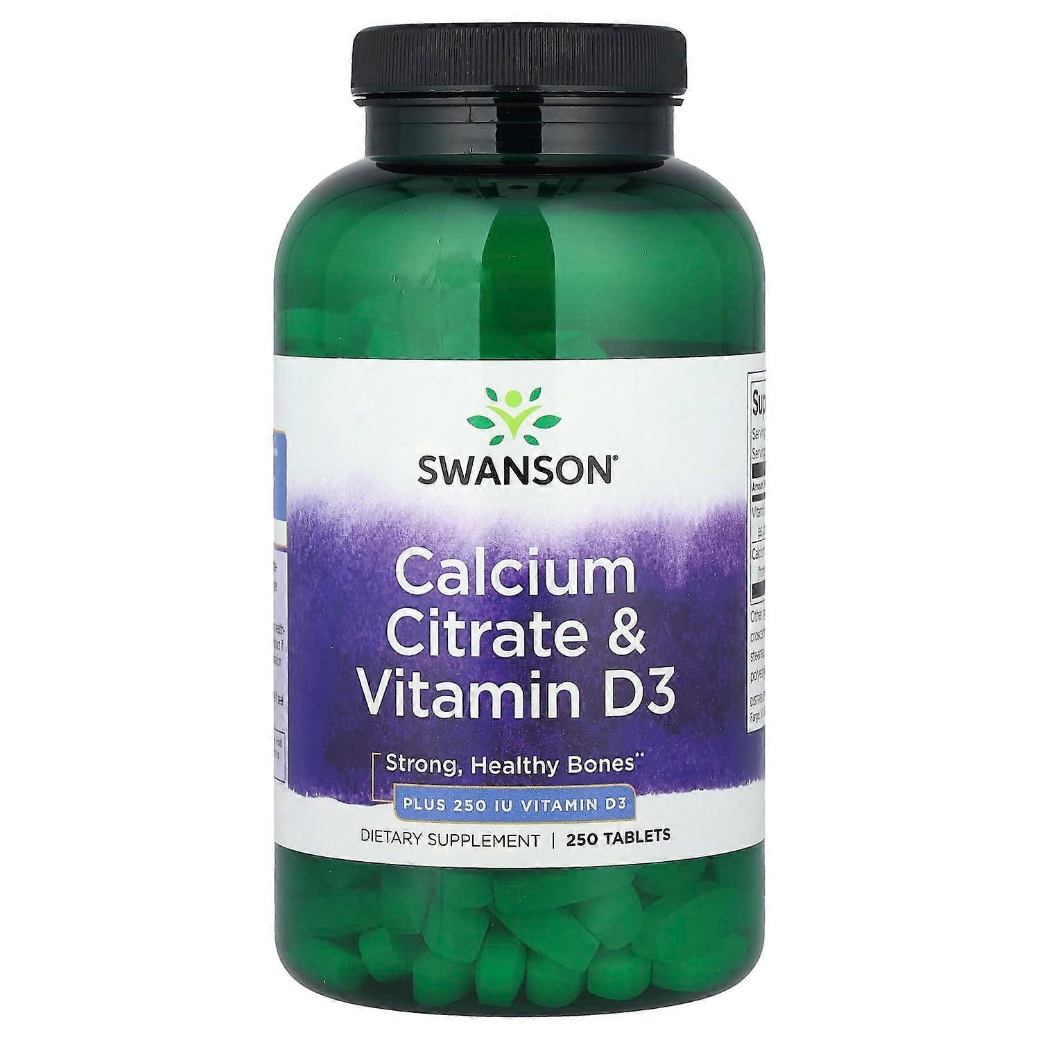 Swanson, Calcium Citrate & Vitamin D3, 250 Tablets
