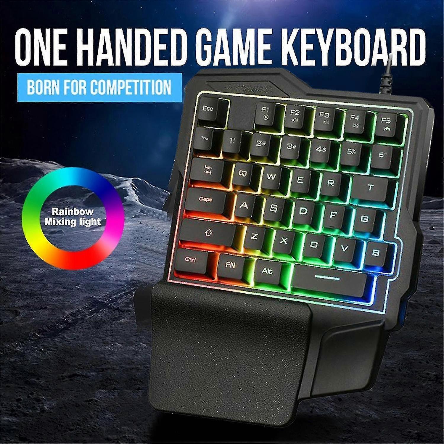 K7left Hand Wired 35 Keys Keyboard Backlit Game Keyboard Usb Connection