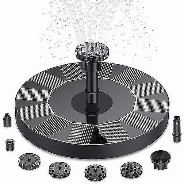 Solar Fountain Pump, Solar Fountain with 6 Nozzles, Floating Solar Pond Pump for Bird Bath, Garden, Pond, Pool and Aquarium