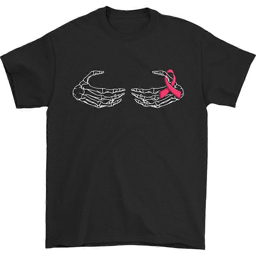 Skeleton Hands Pink Ribbon T-shirt