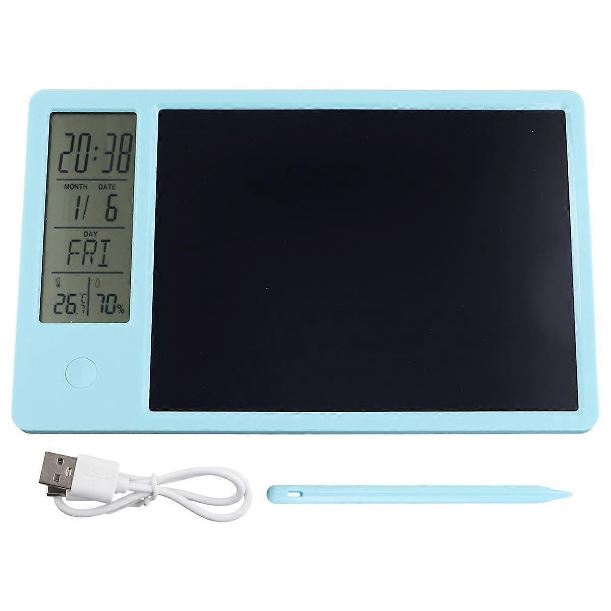 Multifunctional Electronic Desk Calendar LCD Handwriting Board with Alarm Clock Humidity Temperature LCD Message Board,A