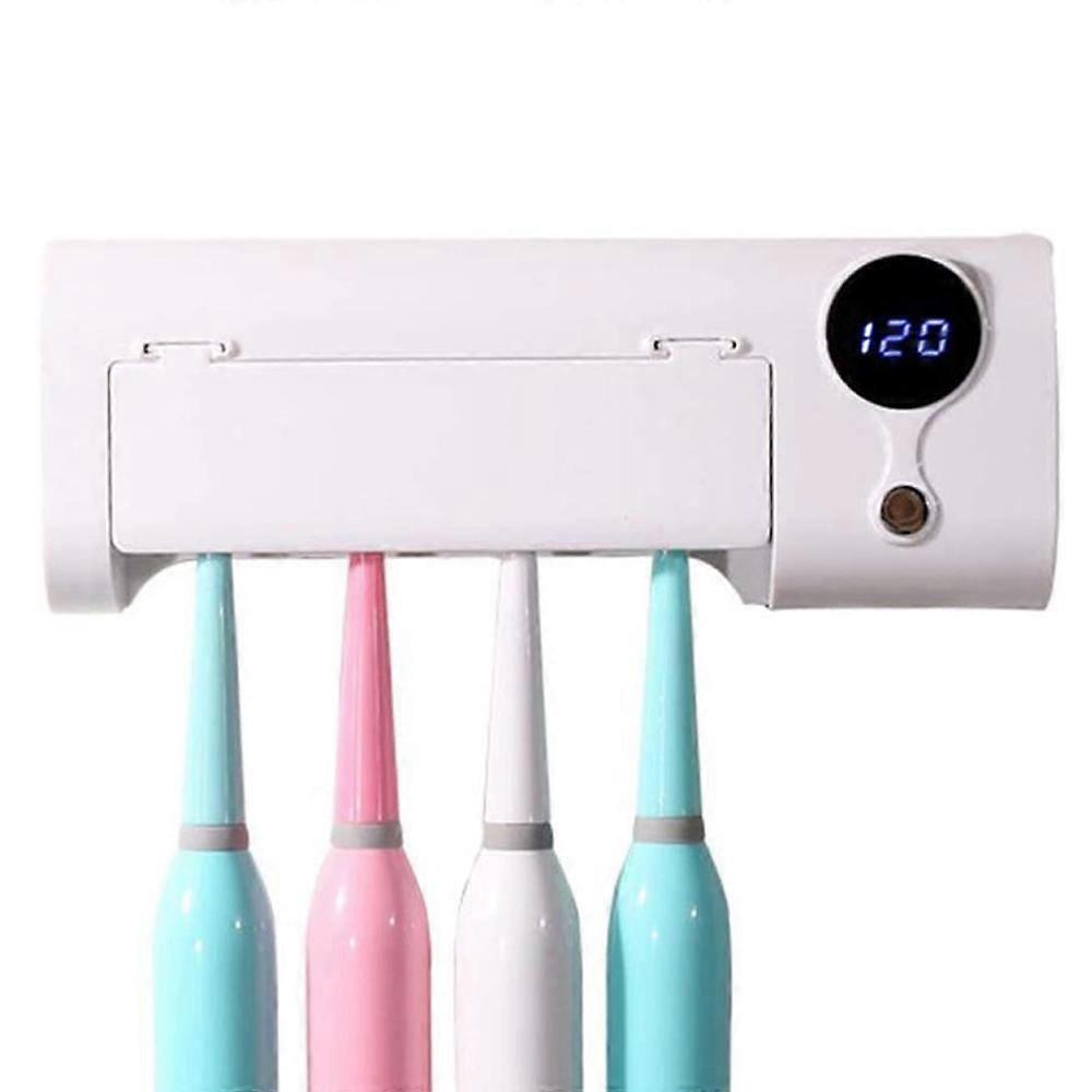 (NEWW)Toothbrush Sanitizer, Toothbrush Sanitizer and Holder w/Sterilization Function, Toothbrush Holder Wall Mounted for Bathroom