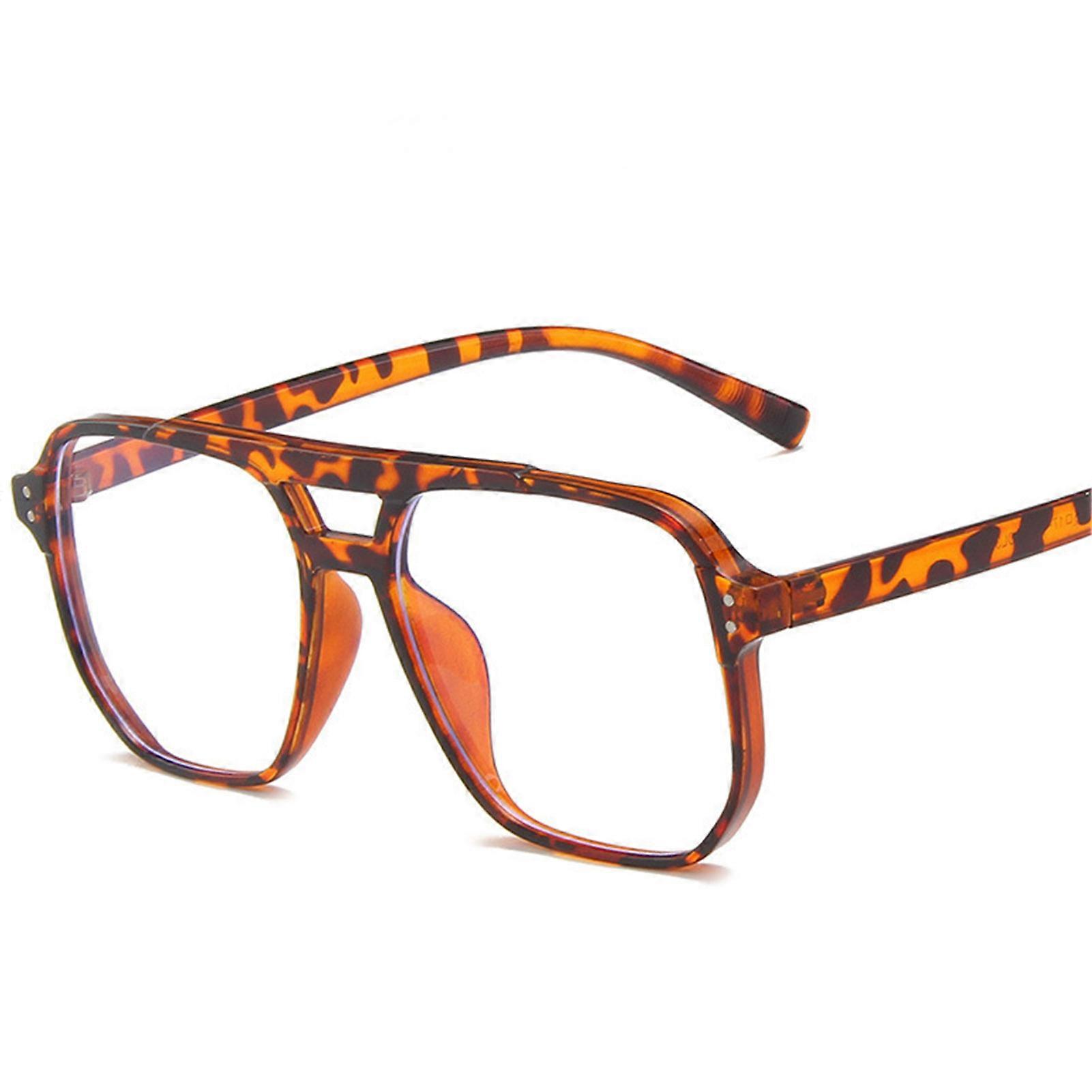 Double Beam Anti-Blue Light Glasses Lightweight Anti Eyestrain Glare Mirrored Spectacles for Ladies Trendy Decoration
