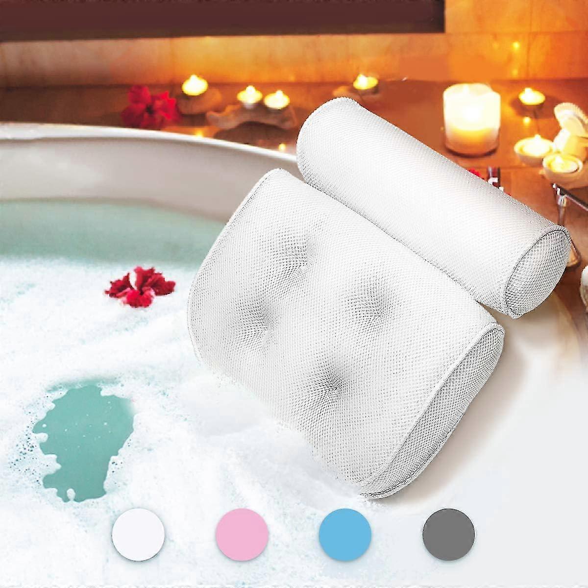 وسادة حمام ، وسادة حمام مع أكواب شفط ، وسادة مسند رأس منزلية مريحة لحوض استحمام وسادة سبا ، جاكوزي ، حوض استحمام ساخن ، سبا منزلي (38 × 36 × 8.5 سم)