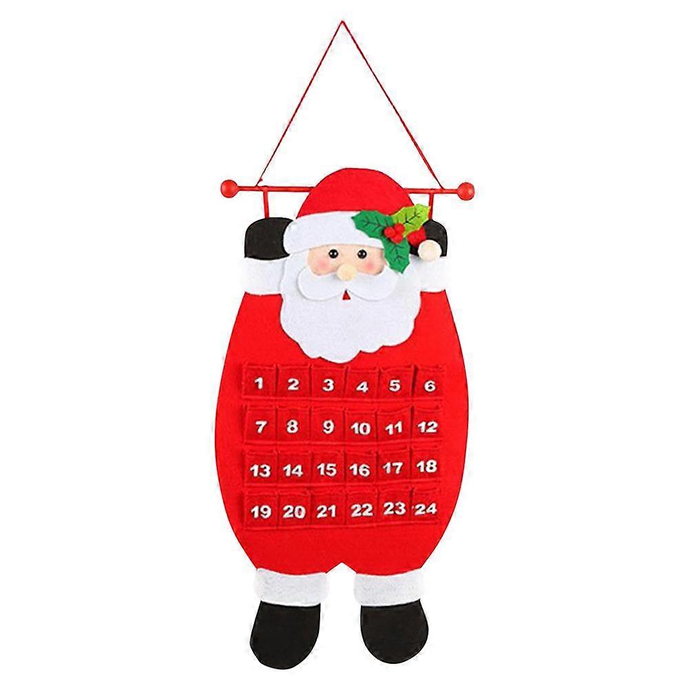 フェルトクリスマスアドベントカレンダーウォールハンギングサンタフェルトアドベントカレンダーホームデコレーション用24日間のカウントダウンカレンダー