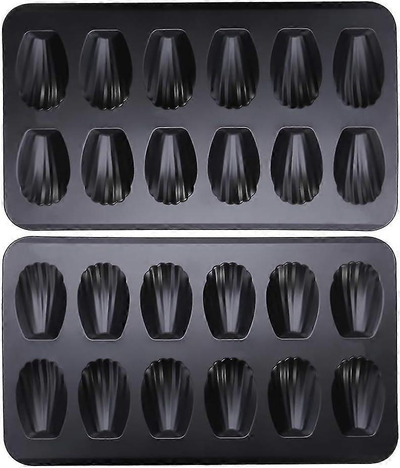 2 Pack Nonstick  Pan, 12-cup Heavy Duty Shell Shape Baking Cake Mold Pan.
