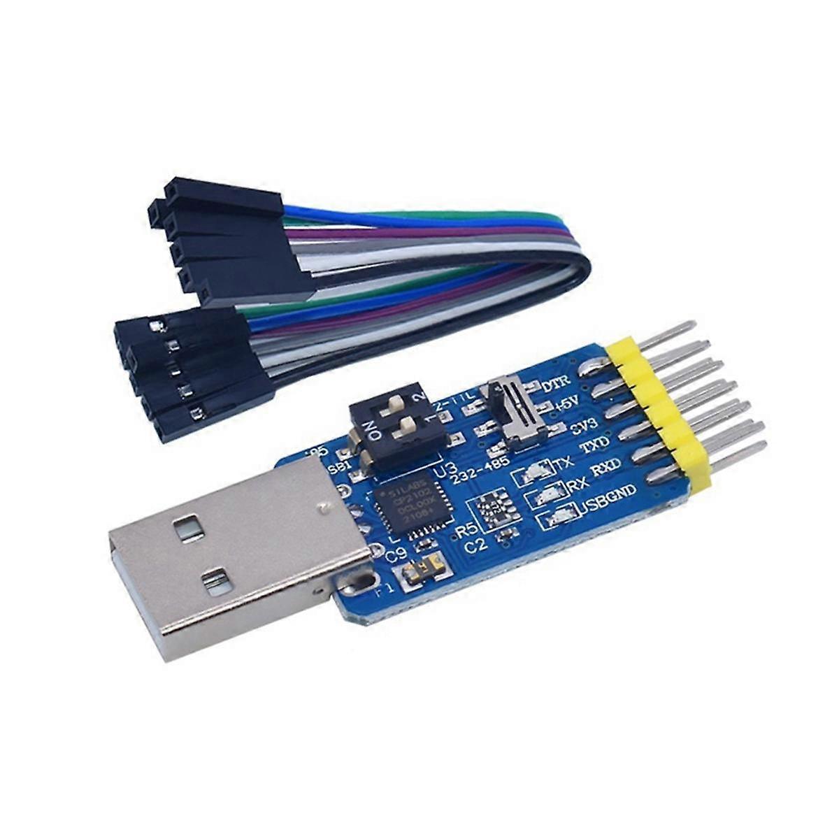 6-In-1 Multifunctional USB to UART Serial Port Module USB TTL 485 232 Free Conversion CP2102 USB to