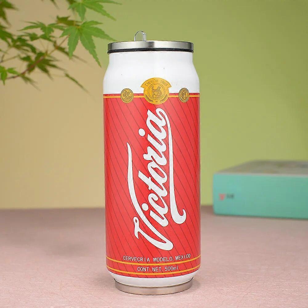 500 مل الترمس الفولاذ المقاوم للصدأ كأس البيرة الإبداعية يمكن معزول كوب فراغ أكواب مع القش الباردة حارس الكولا علب زجاجة معزولة