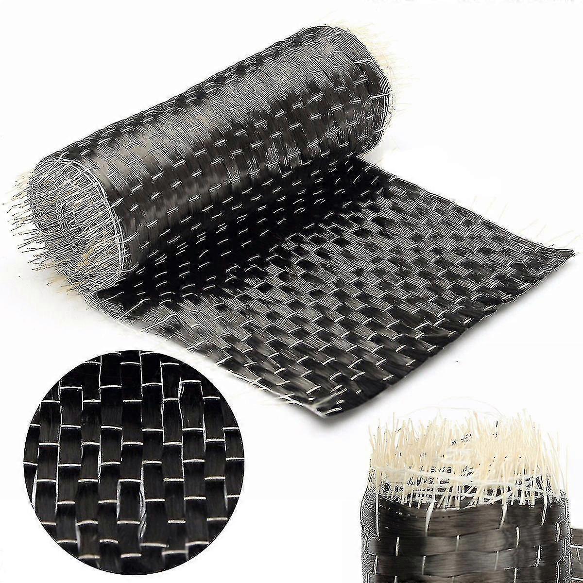 10 * 100cm Siyah Karbon Fiber Kumaş Bant Korozyon Direnci Karbon Fiber Kumaş Bina İnşaatı İçin Tek Yönlü Örgü