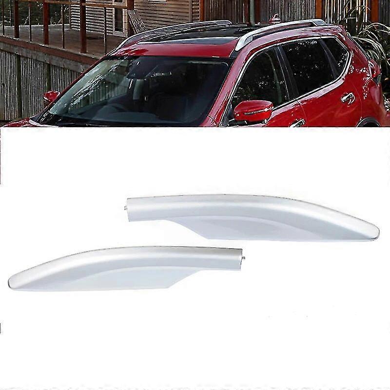 Tagbøjle bagagebærer Bar Rail End Cover Shell Cap Trim Sølv til Nissan X-trail X Trail Rogue T32 2014-2019
