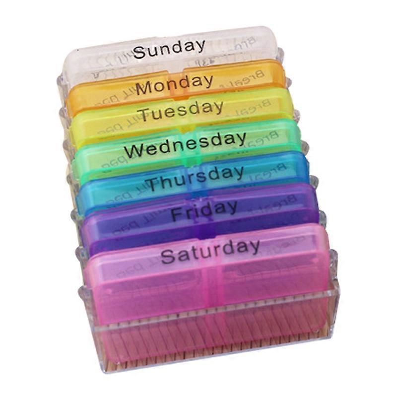 Portable Weekly 7 Day Push Button Pill Holder Travel Medicine Box Case Organizer KAESI
