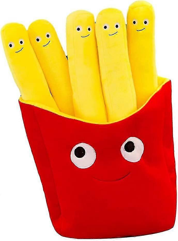 Fries Cushion French Fries Pillow Plush Pillow French Fries Plushie Plush Pillow Cartoon Cushion Soft Funny Toys Red And Yellow Snack Fries Shape (h-3