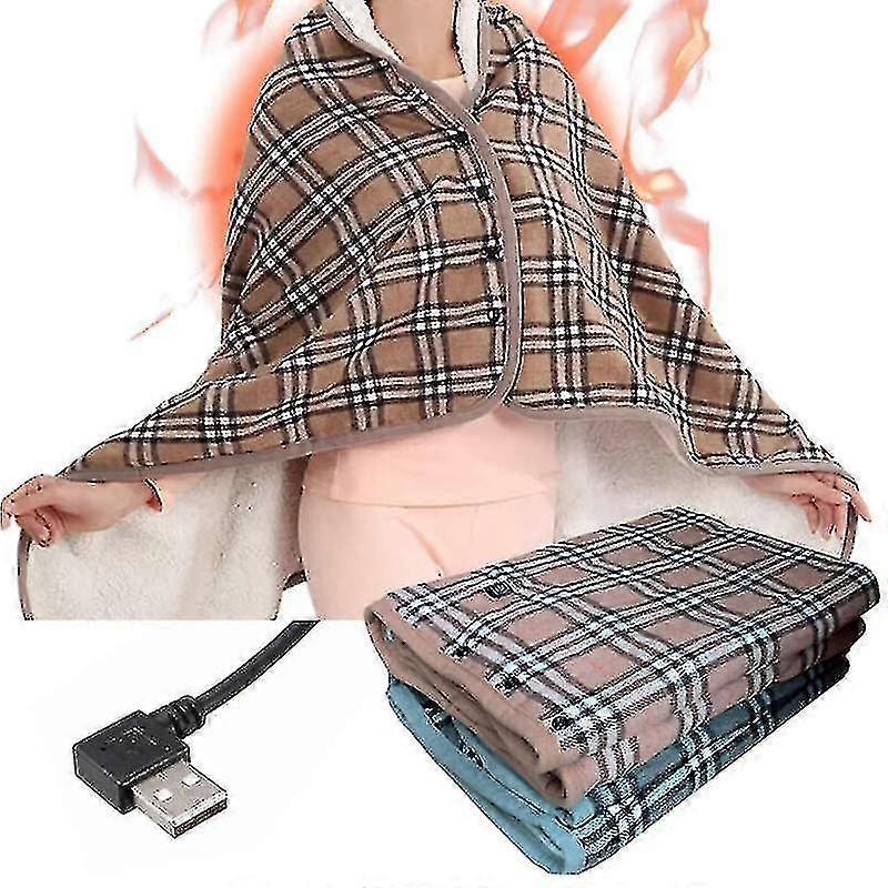Usb Electric Heated Throw Blanket Shawl Thermal Control Large Washable