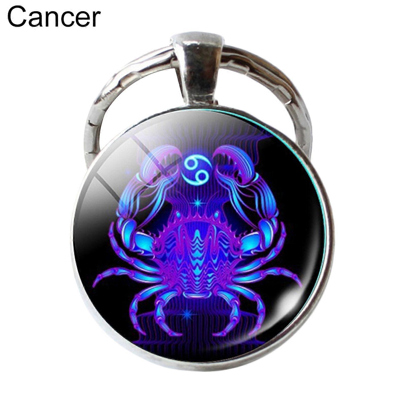 Keychain Exquisite 12 Constellation Design Glass Handbag Keychains Key Ring compatible Gift kaesi