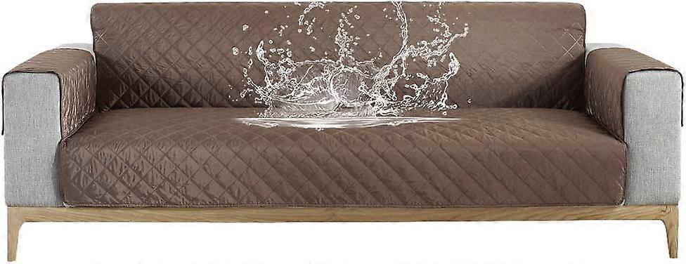 Waterproof Sofa Cover with Armrests (Coffee, 3 Seater)