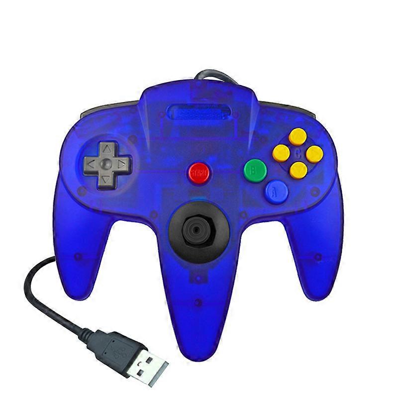 Wired Game Controller for PC, Transparent Blue, Works with Windows and Mac
