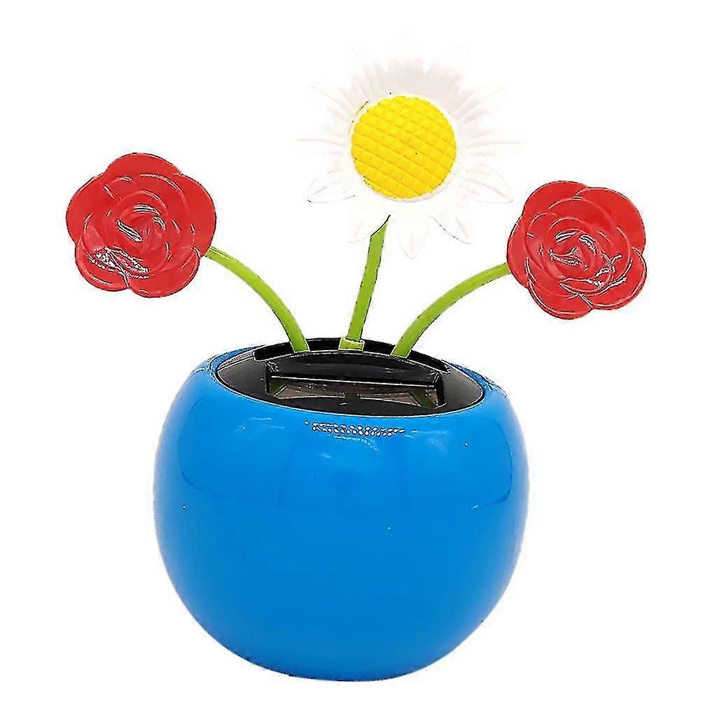 Solar Powered Sunflower & Rose Toy Car Decor