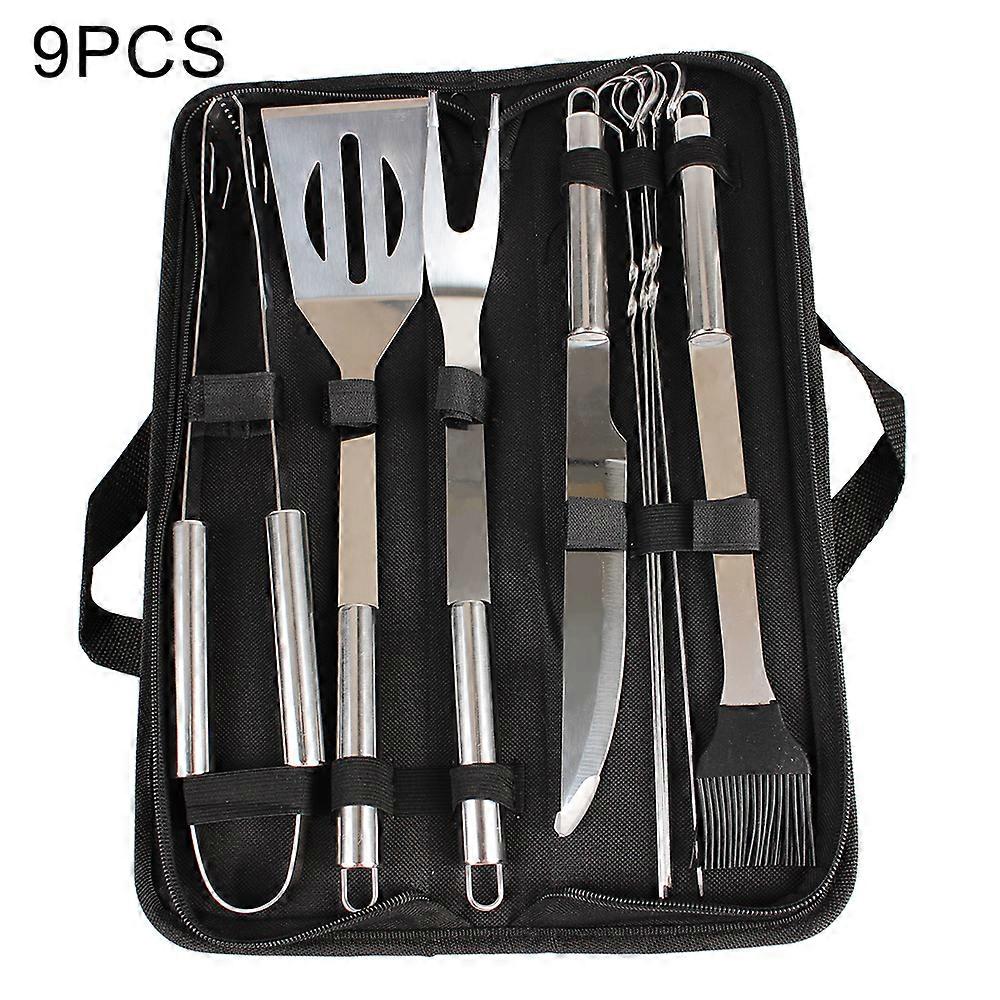 Grillredskap BBQ Tools Set Spatula Fork Tang Knivbørstespyd For Camping Utendørs 3/9/20 STK Rustfritt stål