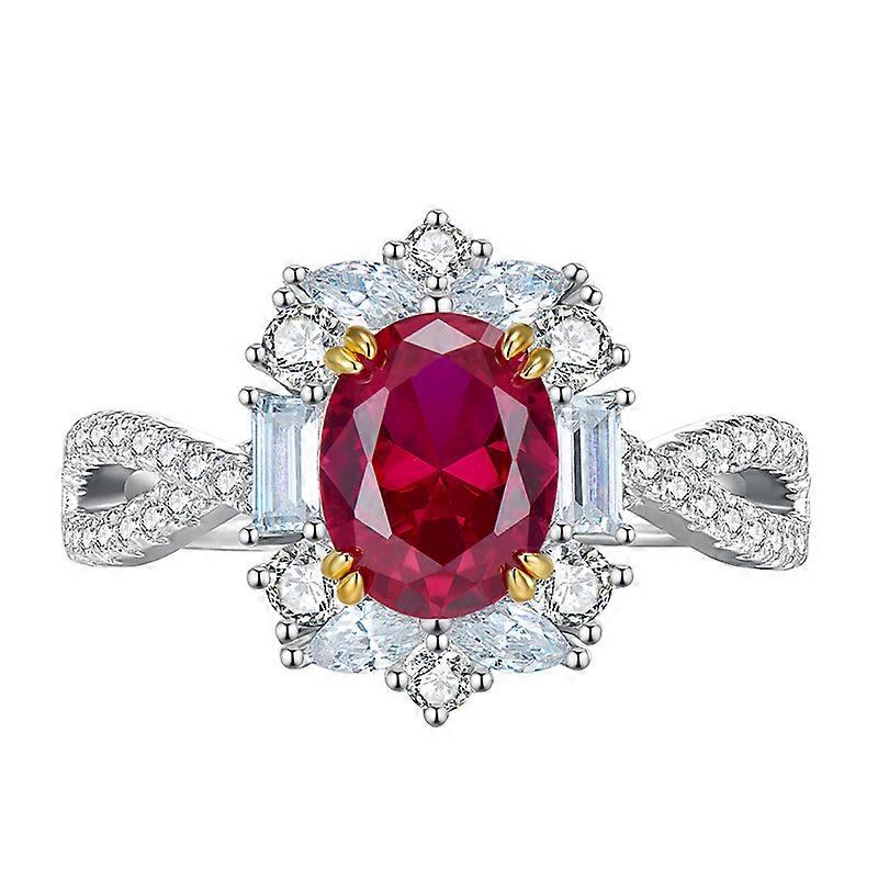 Artificial ruby ring with adjustable opening