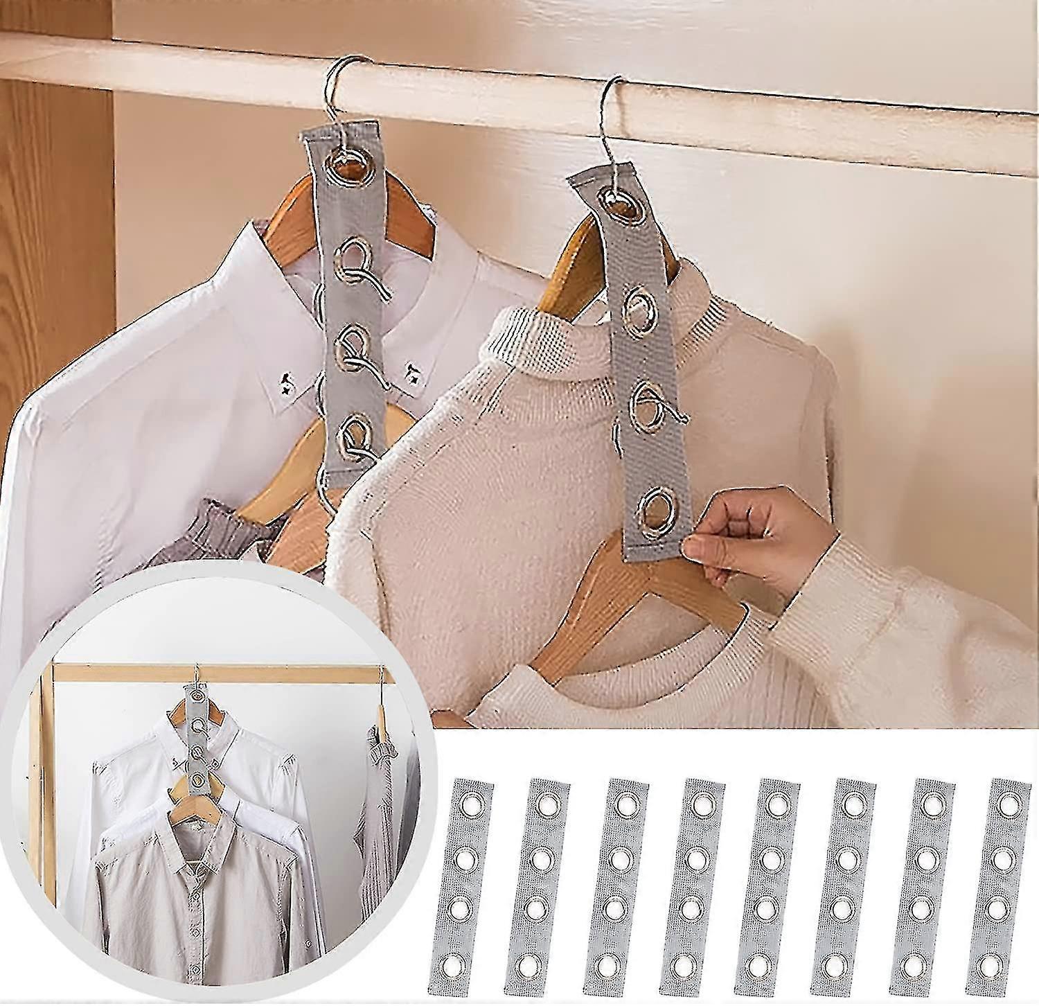 8 Pcs Closet Hanger Connector Extender, Gray